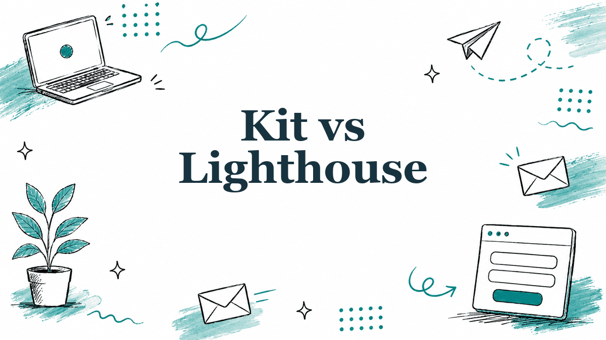 Hand-drawn illustrated header reading Kit vs Lighthouse